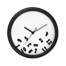 Falling Numbers Wall Clock from CafePress